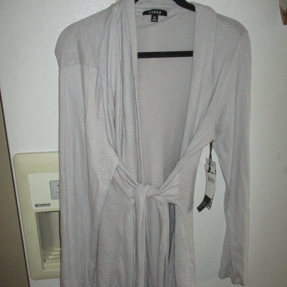 Zobha Women Gray Cardigan  yoga lounge nwt new xl